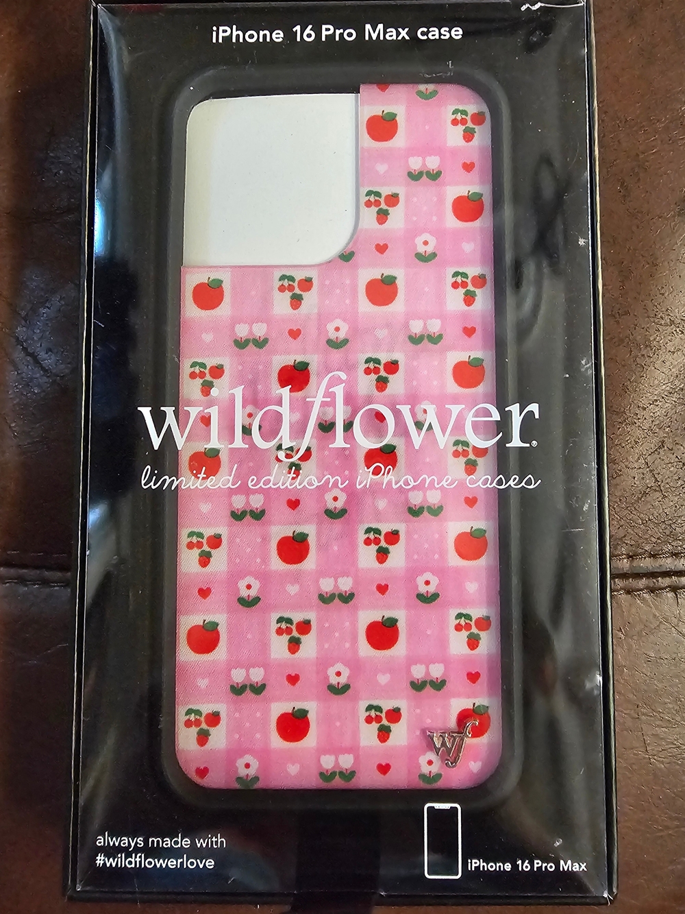 Wildflower iPhone Case in Pink with Red Cherry & Floral Motif